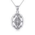 wholesale 925 Sterling Silver Cross Design Oval Locket Pendant Necklace with Chain 45cm Length-0-0