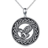 TOUPOP Sterling Silver Stone Olive Wreath Peace Pendant Necklace Unisex Punk Antique-undefined