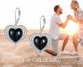 wholesale 925 Sterling Silver Metal Drusy Crystal Angel Wing Heart Dangle Earring Black Leverback Drop s for Women-0-4