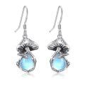 wholesale 925 Sterling Silver Blue Moonstone & Green Moss Agate Drop Earrings with Natural Turquoise and Crystal Accents - Boho Style Jewelry for Women-0-0