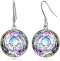 wholesale Silver Metal Opal Astronaut Dangle Earrings 925 Sterling Silver Hooks Jewelry for Women Girls Gift Idea-0-0
