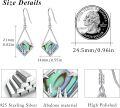 wholesale 925 Sterling Silver Abalone Shell Triangle Mountain Tree Drop Earrings for Women Natural Stone Dangle  Ideas-0-5
