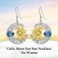 wholesale 925 Sterling Silver Celestial Sun & Stars Drop Dangle Earrings s for Women Girls Mom-0-5