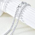 wholesale Sterling Silver Cubic Zirconia Simulated Diamond Tennis Necklace 14 26 -0-14