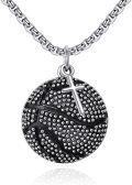 wholesale 925 Sterling Silver Basketball with Cross Necklace for Men Women Sports s-0-0