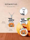 wholesale 925 Sterling Silver Halloween Ghost Jack-o'-Lantern Pendant Necklace for Women Gifts-0-1