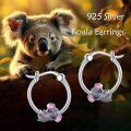 wholesale 925 Sterling Silver Elephant Hoop Earrings with Pink Enamel Birthdays Gift for Girls and Women-0-5