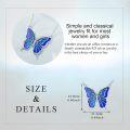 wholesale 925 Sterling Silver Blue Abalone Shell Butterfly Pendant Necklace for Women Girls Gifts Jewelry (45cm)-0-4