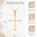 wholesale 14K Gold Crystal Embellished Cross Pendant Chain Necklaces for Women 28-0-4