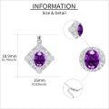 wholesale 925 Sterling Silver Purple Crystal Geometric Pendant Necklace with Chain-0-4