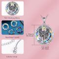 wholesale 925 Sterling Silver Oxidized Saint Michael Archangel Crystal Pendant Necklace-0-8