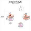 wholesale 925 Sterling Silver Cat in Coffee Mug Dangle Drop Earrings Gift for Her-0-3