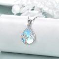 wholesale 925 Sterling Silver Opalite Hummingbird Pendant Necklace for Women Girls  45cm Chain Length-0-2