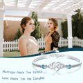 wholesale 925 Sterling Silver Blue Crystal Love Made You Family Infinity Heart Bracelet for Women-0-5
