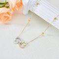 wholesale 14K Gold & CZ Infinity Heart Pendant Necklace for Women - 2-Tone-0-5