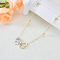 wholesale 14K Gold & CZ Infinity Heart Pendant Necklace for Women - 2-Tone-0-5