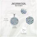 wholesale 925 Sterling Silver Flower of Life Abalone Shell Pendant Necklace-0-3