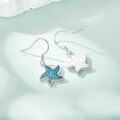 wholesale 925 Sterling Silver Turquoise Stone Starfish Drop Earrings for Women Christmas Gifts-0-1