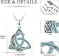 wholesale 925 Sterling Silver Turquoise Celtic Knot Pendant Necklaces for Women and Men-0-5