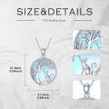 wholesale 925 Sterling Silver Moonstone Tree of Life Cat Pendant Necklace for Women Mom Wife Cat Lover-0-4