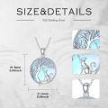 wholesale 925 Sterling Silver Moonstone Tree of Life Cats Pendant Necklace for Women Mom Wife Cat Lovers Gift-0-4