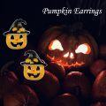 wholesale 925 Sterling Silver 925 Jack-o'-Lantern Witch Hat Stud Earrings for Halloween-0-4