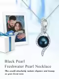 TOUPOP Sterling Silver Tahitian Black Pearl Infinity Pendant Necklace-0-3