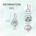 wholesale 925 Sterling Silver Green Crystal Four-Leaf Clover Shamrock Drop Dangle Hook Earrings for Women Girls Irish Lucky Charm s-0-4