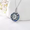 TOUPOP Sterling Silver Blue Crystal Cremation Urn Necklace with Filler-0-2