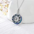 TOUPOP Sterling Silver Blue Crystal Cremation Urn Necklace with Filler-0-2