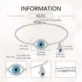 wholesale 925 Sterling Silver Blue Evil Eye Hamsa Hand Charm Bracelet Protection s for Women-0-4