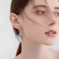 wholesale 925 Sterling Silver White Opal Celtic Knot Drop Earrings Wholesale Irish s for Women-0-16