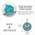 wholesale 925 Sterling Silver 925 Turquoise Stone Celtic Dragon Pendant Necklace for Women-0-4