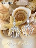 wholesale 925 Sterling Silver Scallop Shell Drop Earrings for Women - Summer Beach s-0-5