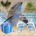 wholesale 925 Sterling Silver Dolphin Heart Stud Earrings for Women Animal s-0-1