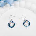 wholesale 925 Sterling Silver Blue Lotus Earrings-0-3