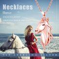 wholesale Rose Gold 925 Sterling Silver Unicorn Head Pendant Necklace for Women and Girls-0-5