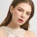 wholesale 925 Sterling Silver Hoop Earrings Wholesale With Green Tree Charm Drop Earrings-0-2