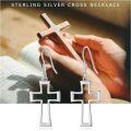wholesale 925 Sterling Silver Hypoallergenic Long Cross Dangle Earrings for Women - Christian Religious -0-5
