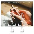 wholesale 925 Sterling Silver Hypoallergenic Long Cross Dangle Earrings for Women - Christian Religious -0-5