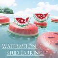 wholesale 925 Sterling Silver Fruit Slice Stud Earrings (Watermelon)-0-2