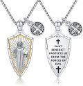 wholesale 925 Sterling Silver St. Benedict Shield Protection Pendant Necklaces for Men Christian s-0-0