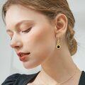 wholesale Gold 925 Sterling Silver Spiral Dangle Earrings with Black Onyx and Gold Tone Leverback  for Women-0-3
