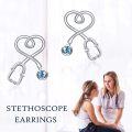 wholesale Hypoallergenic S925 Sterling Silver & Austrian Crystals Lead/Nickel-Free Heart Stud Earrings for Nurses-0-2