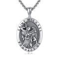 wholesale 925 Sterling Silver Saint Michael Pendant Necklace-0-0
