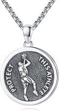 wholesale 925 Sterling Silver  Basketball Player Sports Pendant Necklace-0-0