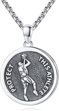 wholesale 925 Sterling Silver  Basketball Player Sports Pendant Necklace-G-Basketball Necklace