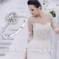 TOUPOP 14k Gold Plated Moissanite Heart Cut Halo Diamond Engagement Ring-0-1
