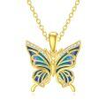 TOUPOP 14K Yellow Gold Butterfly Pendant Necklace For Women Birthday Gifts-0-0
