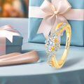 TOUPOP 18K Gold Plated Moissanite Personalized Name Ring-0-4